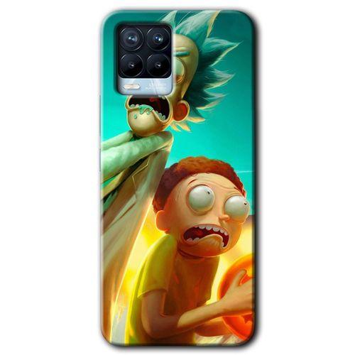 BeRa Aksesuar Realme 8 Kılıf Baskılı Kapak - Rick Morty +Tam Kaplayan Mat Seramik