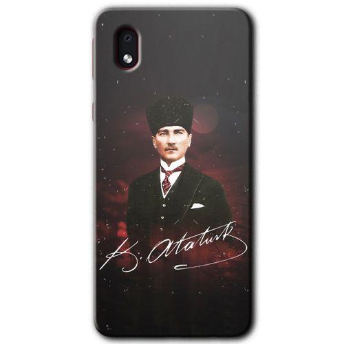 Samsung Galaxy A01 Core Kılıf Baskılı Kapak - Kemal Atatürk +Tam Ekran Koruyucu