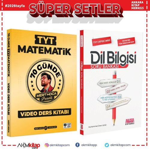 Mert Hoca TYT 70 Günde Matematik Kampı ve AKM Dil Bilgisi Soru Bankası Seti 2 Kitap