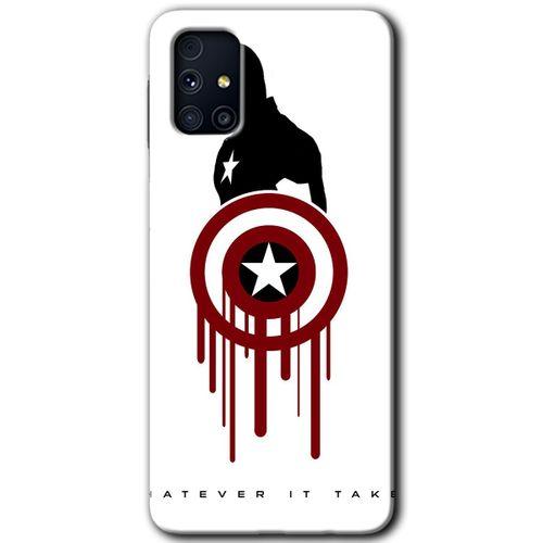 Galaxy M31s Kılıf HD Desen Baskılı Arka Kapak - Captain Amerika + Kırılmaz Cam
