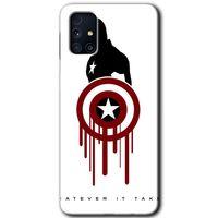 Galaxy M31s Kılıf HD Desen Baskılı Arka Kapak - Captain Amerika + Kırılmaz Cam