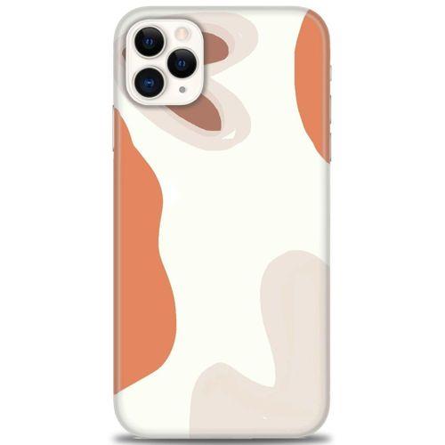 iPhone 11 Pro Kılıf HD Baskılı Kılıf - Kahve Kalp + Tam Ekran Koruyucu