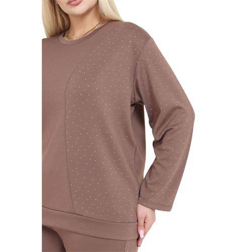 Melsay Butik Vizon Yarım Garni Taşlı Kadın Eşofman Takımı