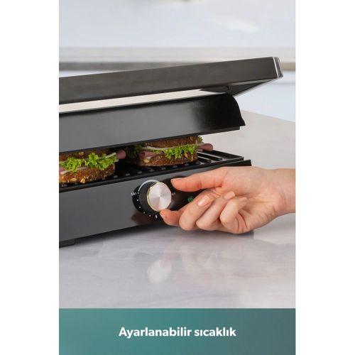 Homend Grilliant Döküm Plakalı Tost Ve Izgara Makinesi Inox 2000 W