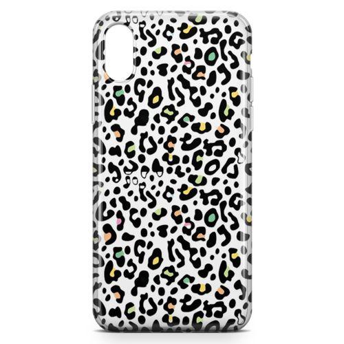 Apple iPhone XS Kılıf Colorful Leopar Arka Kapak Koruma Desenli Full Koruyucu