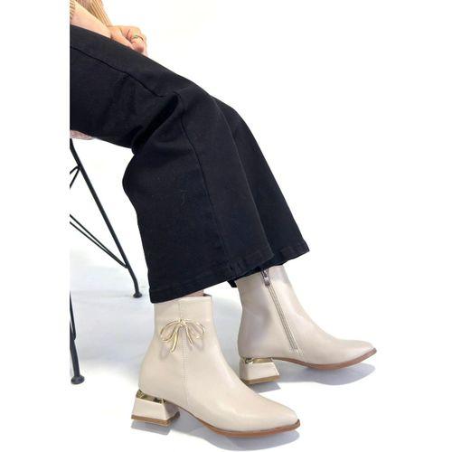 Harly Bej Cilt Topuklu Bot