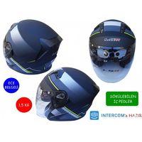 SEVGENT Kask Lss Çenesiz Vizörlü Mat Siyah (B) L Beden