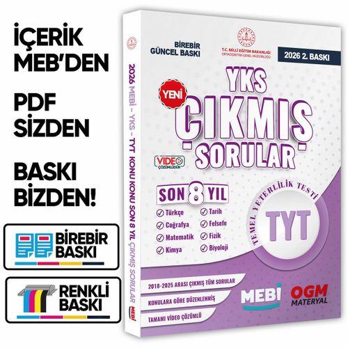 2026 YKS-TYT Tüm Dersler MEBİ Yeni Nesil Çıkmış Soru Bankası Son 8Yıl Video/PDF Çözümlü BASKI ÜCRETİ