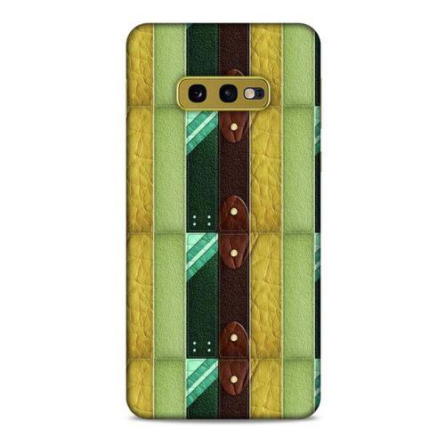 Samsung Galaxy S10e Kılıf Patchwork (15) Antişok Kılıf Yeşil Kahve