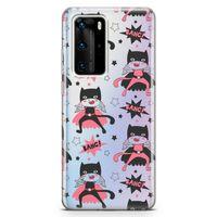Huawei P40 Pro Kılıf Çoklu Kedi Kızlar Arka Kapak Koruma Desenli Full Koruyucu