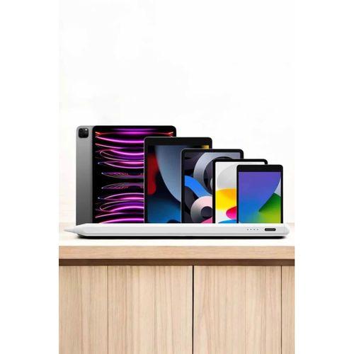 Dokunmatik Kalem Beyaz Şarjlı Yedek Uçlu Android Ve İos Uyumlu