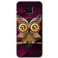 Xiaomi Redmi Note 9s HD Baskılı Kılıf + 9D Tam Ekran Koruyucu - Owl Bird Branch