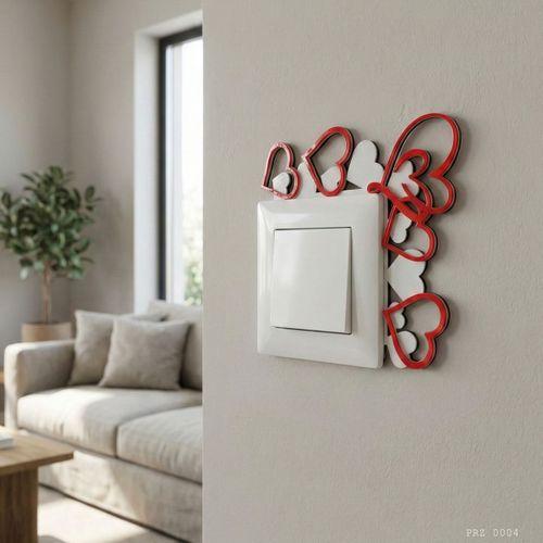 Kalp Desenli Anahtar Priz Dekoru