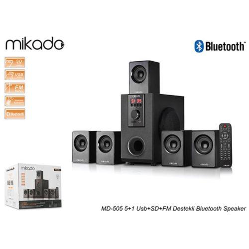MIKADO MD-505, 70W, 5+1, Masaüstü, FM/BT/SD/USB, Siyah Kasa, Speaker