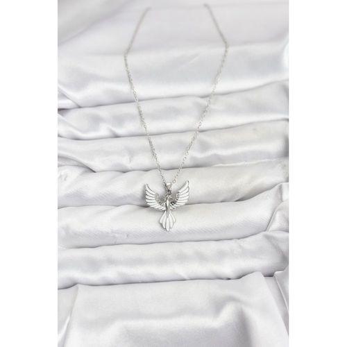 316L Çelik Zincir Gümüş Renk Anka Kuşu Model Kadın Kolye