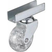 327 - 50x20 Mm Şeffaf Makaralı Uzun U Tablalı Teker 4 Adet