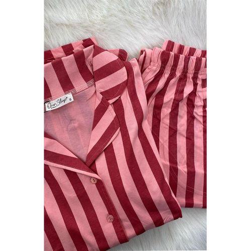 Kadın Önden Düğmeli Uzun Kol Pijama Takımı Over Sleep - 942