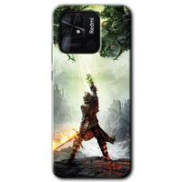 Xiaomi Redmi 10C Kılıf HD Desen Baskılı Arka Kapak + Temperli Cam - Dragon Hunter