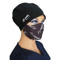 Emel Üniforma  Bone ve Maske Siyah Kemal Atatürk İmzalı