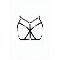 Siyah Göğüs Harness Çapraz Detaylı Suni Deri Vücut Aksesuarı - Brf247