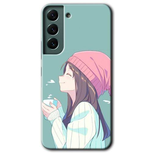 Samsung Galaxy S22 HD Baskılı Kılıf + 9D Tam Ekran Koruyucu - Happy Girl