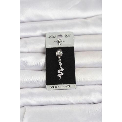 316L Cerrahi Çelik Sallantılı Yılan Model Göbek Piercing