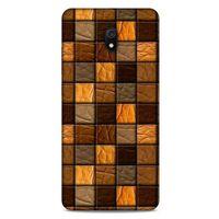 Xiaomi Redmi 8A Kılıf Patchwork (32) Soft Silikon Kılıf Turuncu Kahve