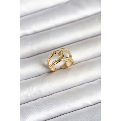 316L Çelik Gold Renk Düğüm Model Kadın Yüzük