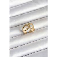 316L Çelik Gold Renk Düğüm Model Kadın Yüzük