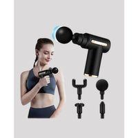 6 Kademeli Kas Masaj Tabancası 4 Başlıklı Güçlü Sessiz Sporcu Masaj Cihazı Şarjlı