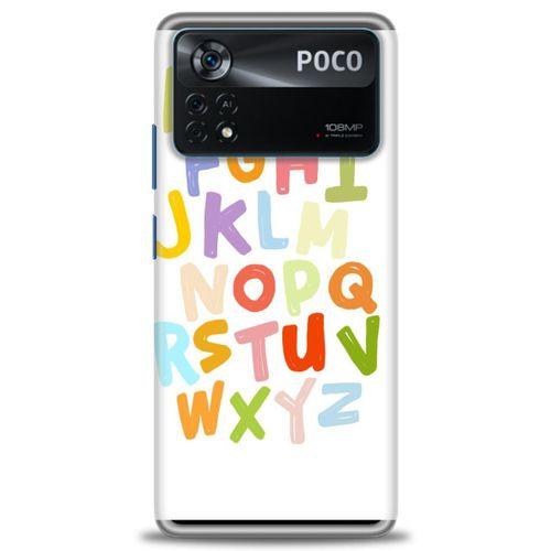 Xiaomi Poco X4 Pro 5G Kılıf HD Baskılı Kılıf - Alfabe + Tam Ekran Koruyucu
