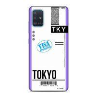 Samsung Galaxy A51 Kılıf Uçak Bileti Tokyo Arka Kapak Koruma Desenli Full Koruyucu