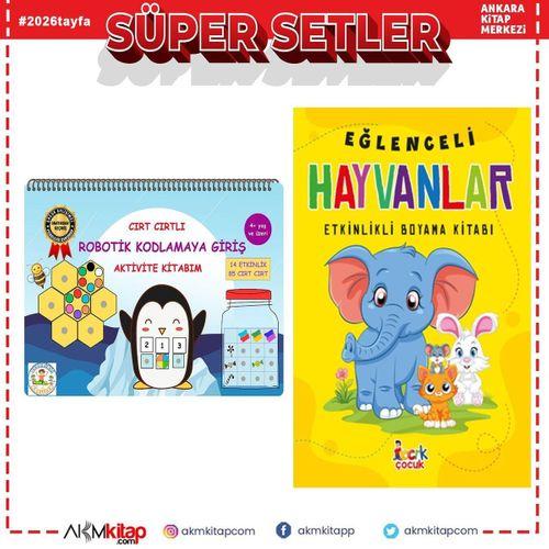 Becerikli Kaşifler Cırt Cırtlı Robotik Kodlamaya Giriş Aktivite Kitabım ve Bıcırık Eğlenceli Hayvanlar Seti 2 Kitap