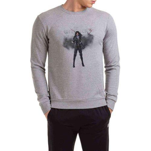 The Witcher Baskılı Gri Erkek Sweatshirt