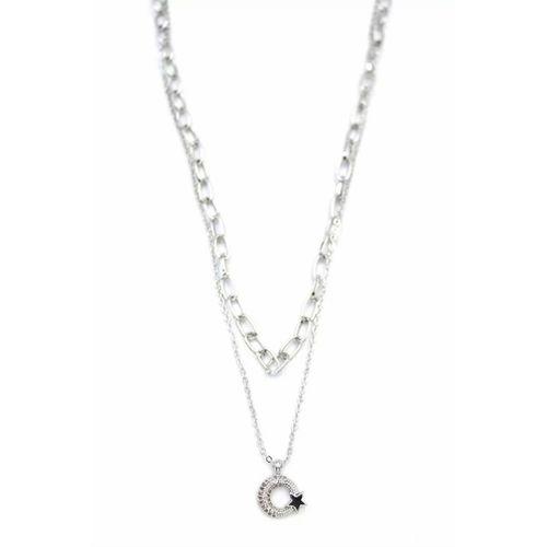 Çoklu Ay Yıldız Kolye - Gümüş