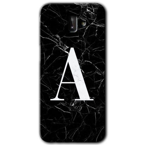 Samsung Galaxy J6 Plus Kılıf HD Desen Baskılı Arka Kapak - Siyah Mermer Desenli A Harfi