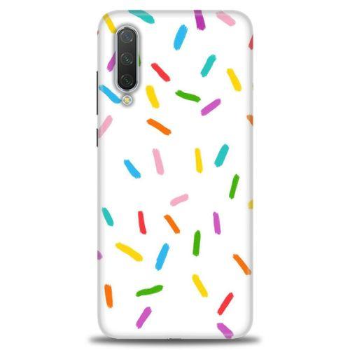 Xiaomi Mi 9 SE Kılıf HD Baskılı Kılıf - Renkli Konfeti + Tam Ekran Koruyucu