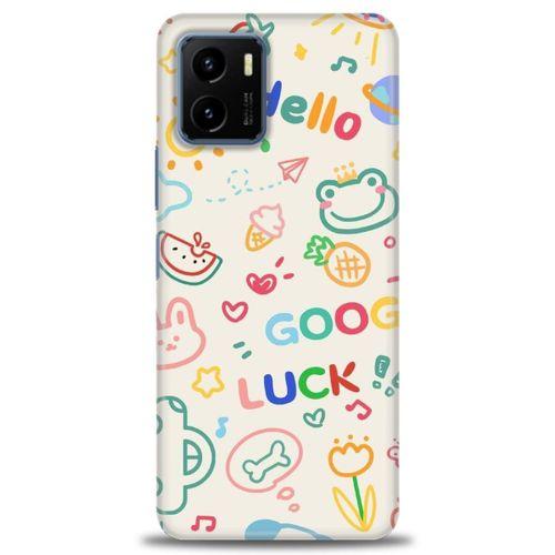 Vivo Y21S Kılıf HD Baskılı Kılıf - Goog Luck + Tam Ekran Koruyucu