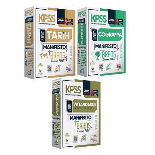2026 KPSS Genel Kültür 3 Adım 3lü Manifesto Dijital Çözümlü Branş Deneme Seti