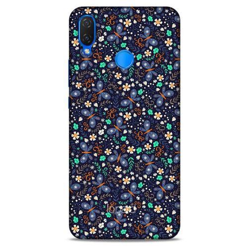 Huawei Psmart 2019 Kılıf Kelebek Etkisi (8) Baskılı Kılıf Turkuaz Beyaz