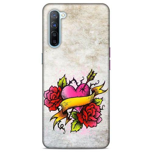 Lopard Oppo Reno 3 Uyumlu Kılıf Tattoo's (12) Koruyucu Silikon Gri Pembe