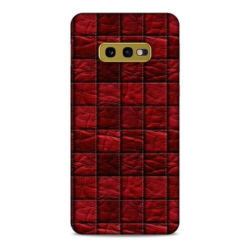 Samsung Galaxy S10e Kılıf Patchwork (12) Koruyucu Silikon Kırmızı Bordo