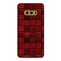 Samsung Galaxy S10e Kılıf Patchwork (12) Koruyucu Silikon Kırmızı Bordo