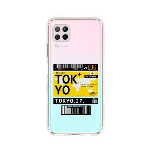 Huawei P40 Lite Tokyo Bilet Tasarımlı Premium Şeffaf Silikon Kılıf