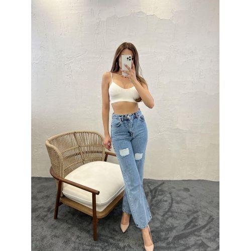 6373 DENİM SLIM PALAZZO FIT-MAVİ