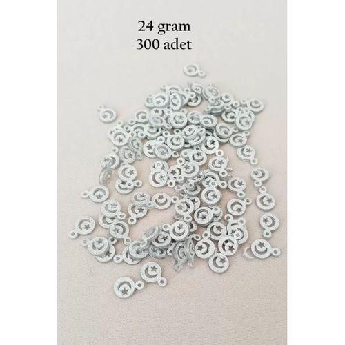 Oya Abiye Bileklik Kolye Pleksi Metalik Plastik Pul Gümüş Renk 24 gram 300 adet - BNC576