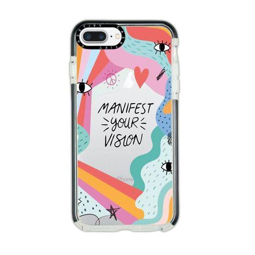 iPhone 7 Plus Casetify Manifest Your Vision Desenli Anti Shock Premium Silikonlu Siyah Kenar Detaylı