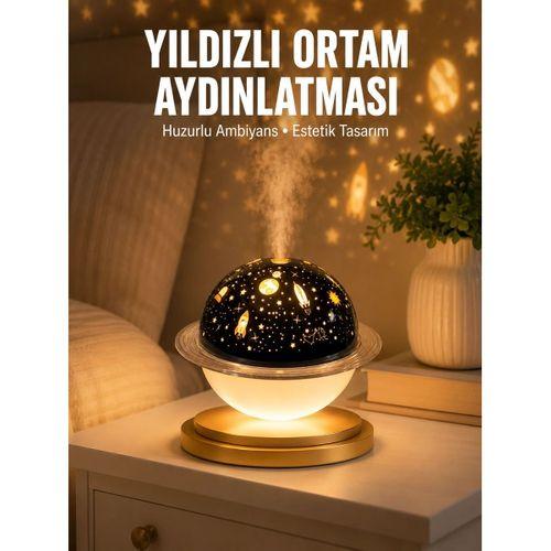 Hava Nemlendirici Led Işıklı Gece Lambası Yıldız Görünümlü Renk Değiştiren