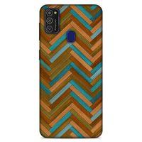 Lopard Samsung Galaxy M21 Uyumlu Kılıf Wood'X (38) Neo Hybrid Kılıf Desenli