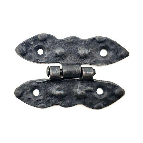 Antika Tarz Dekoratif Pirinç Bodur Menteşe - 75x50 Mm, Oksit